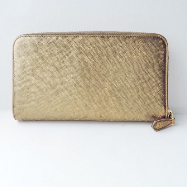 37902691 2 Prada Long Wallet Leather Gold