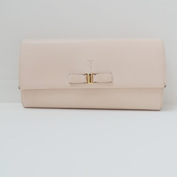 37903418 1 Salvatore Ferragamo Vara Leather Long Wallet Pink