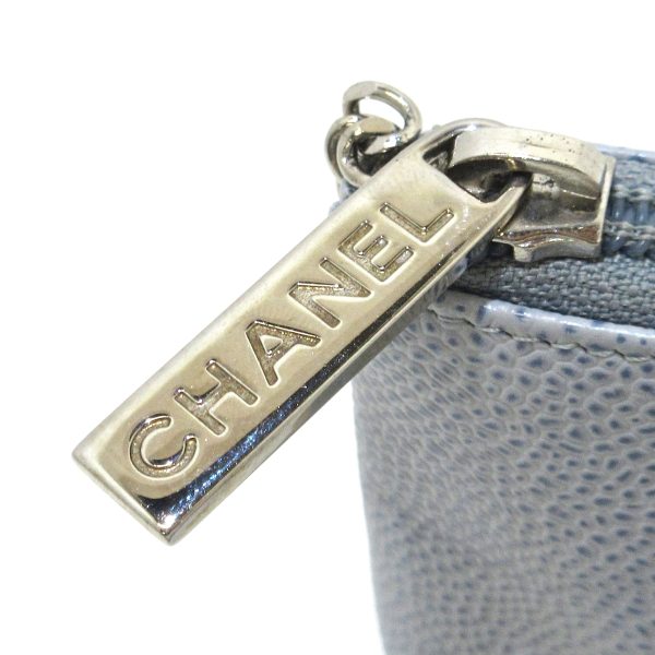 37903473 6 Chanel Coin Case Silver Hardware Key Ring Caviar Skin Light Blue