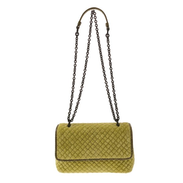 37903741 1 Bottega Veneta Baby Olympia Quilted Shoulder Bag Leather Green