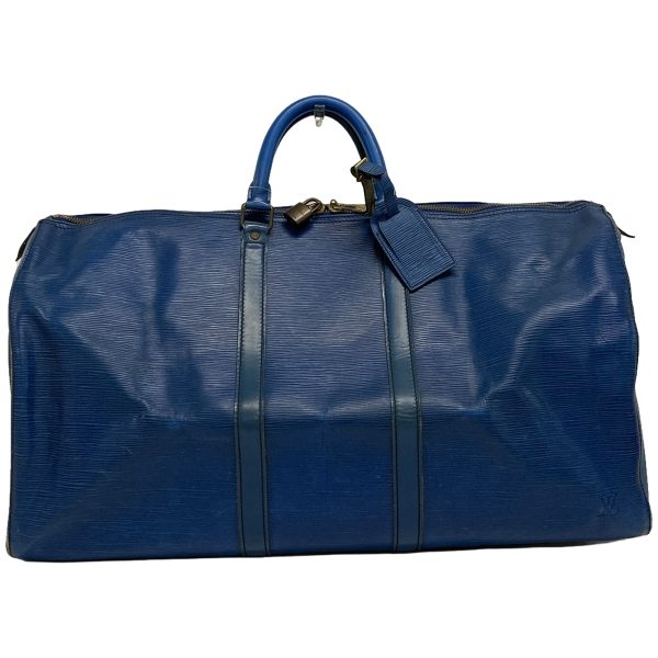 37904469 1 Louis Vuitton Keepall Leather Boston Bag Toledo Blue