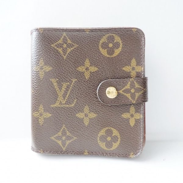 37905431 1 Louis Vuitton Compact Zip Monogram Canvas Bifold Wallet Brown