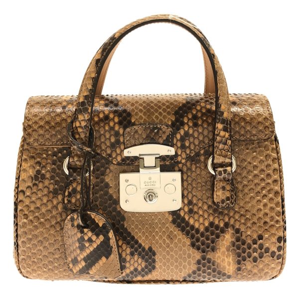 37905455 1 Gucci Ladylock Python Handbag Beige