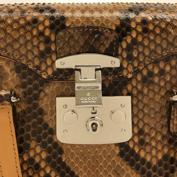 37905455 10 Gucci Ladylock Python Handbag Beige