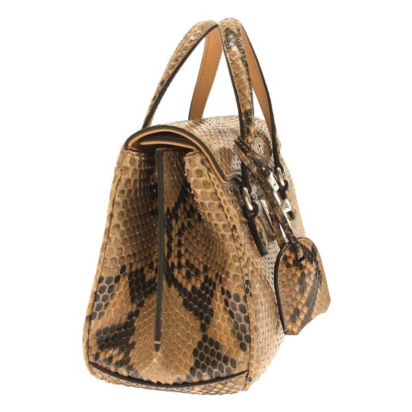 37905455 2 Gucci Ladylock Python Handbag Beige