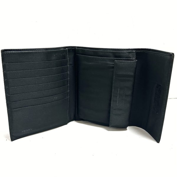 37905557 3 Prada Trifold Wallet Nylon Black