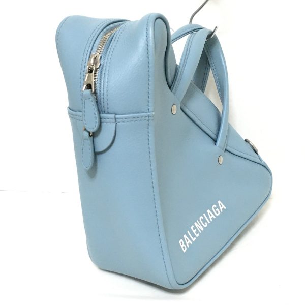 37906197 2 Balenciaga Triangle Duffle S Leather Handbag Blue