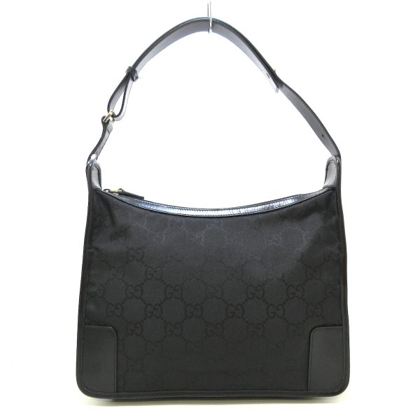 37907806 1 Gucci Gg Pattern Nylon Shoulder Bag Black