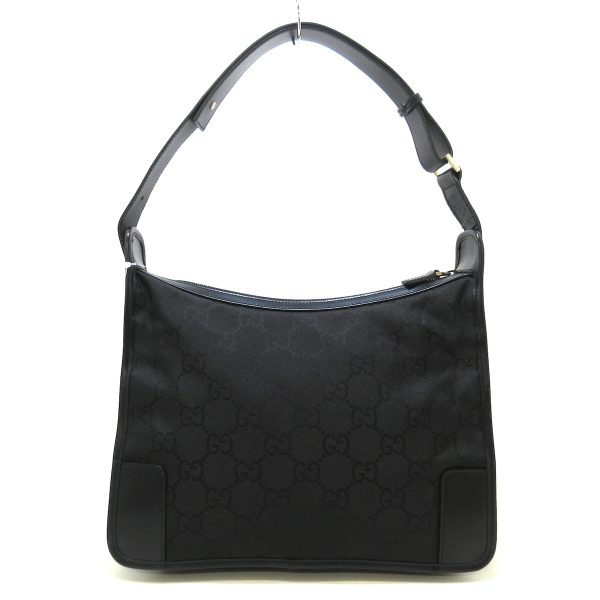 37907806 3 Gucci Gg Pattern Nylon Shoulder Bag Black