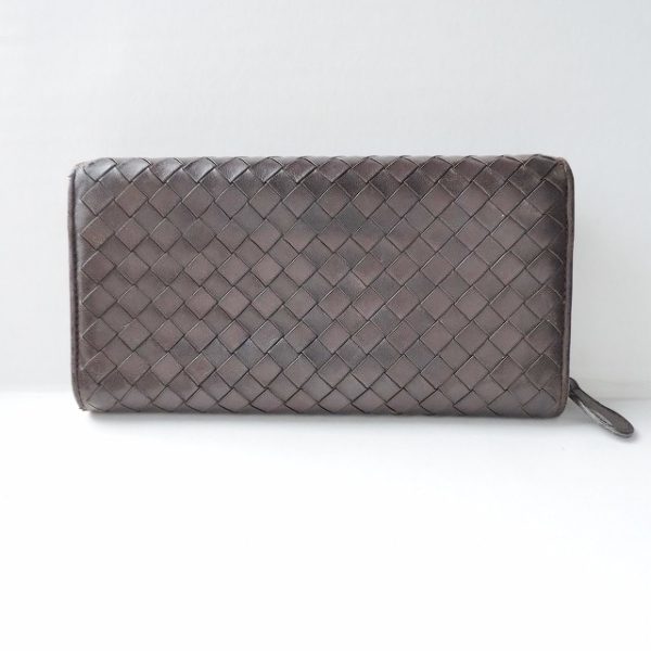 37907969 2 Bottega Veneta Intrecciato Long Wallet Leather Brown