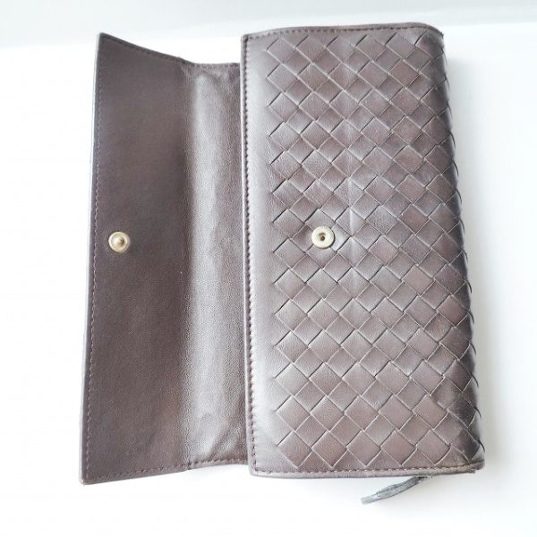 37907969 3 Bottega Veneta Intrecciato Long Wallet Leather Brown