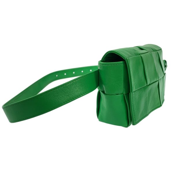 37909019 2 Bottega Veneta Cassette Belt Bag Leather Green