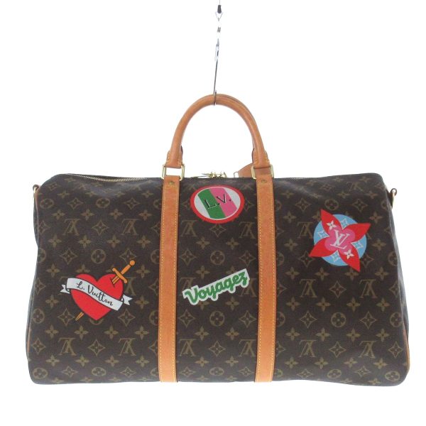 37909204 3 Louis Vuitton Keepall Bandouliere Monogram Canvas Boston Bag Brown