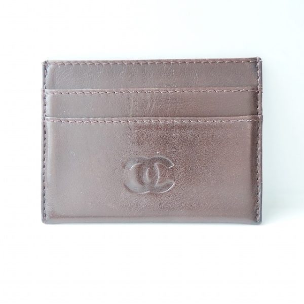 37909476 1 Chanel Card Case Leather Dark Brown