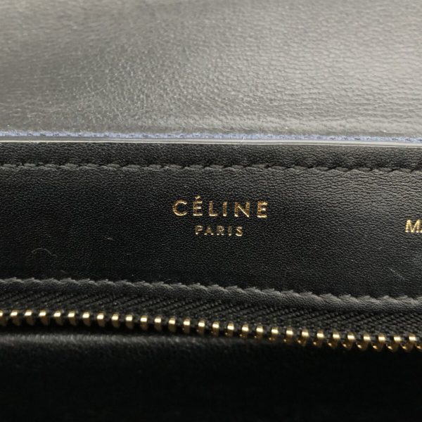 37910238 7 Celine Trapeze Small Canvas Leather Handbag Navy