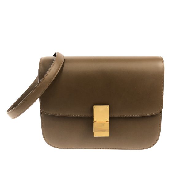 37910458 1 Celine Classic Medium Calf Shoulder Bag Brown