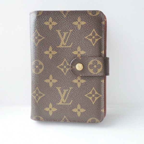 37910836 1 Louis Vuitton Porte Papier Monogram Canvas Bifold Wallet Brown