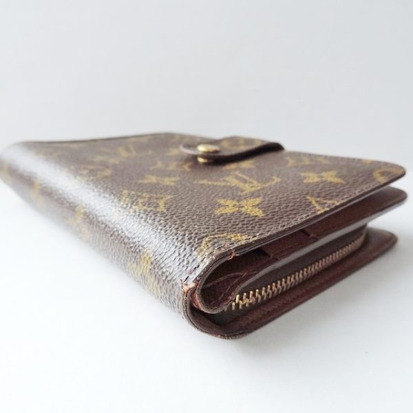 37910836 7 Louis Vuitton Porte Papier Monogram Canvas Bifold Wallet Brown