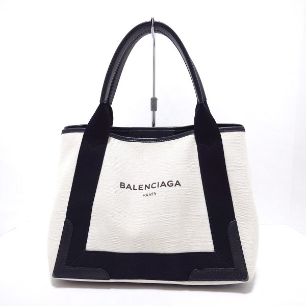 37912779 1 Balenciaga Navy Cabas S Canvas Tote Bag Ivory