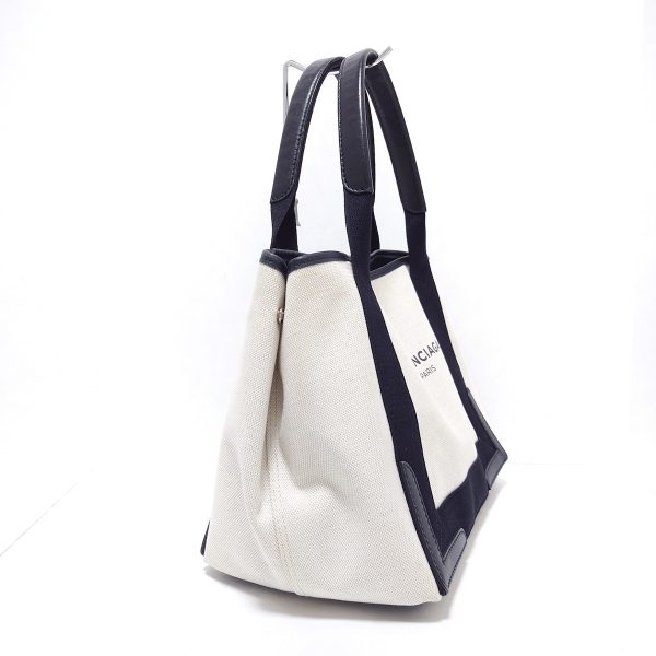 37912779 2 Balenciaga Navy Cabas S Canvas Tote Bag Ivory