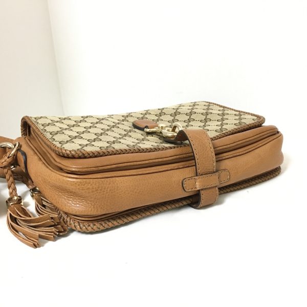 37912833 4 Gucci Marrakech Jacquard Leather Shoulder Bag Brown