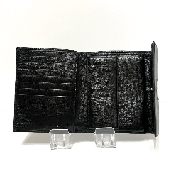 37912953 3 Prada Trifold Wallet Leather Black