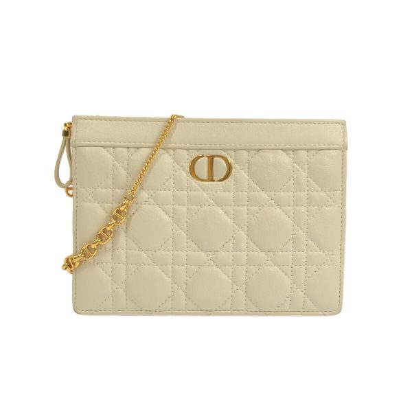 37916274 1 Dior Caro Pouch White Leather