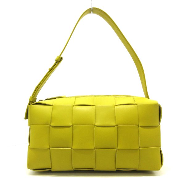 37916584 1 Bottega Veneta Brick Cassette Shoulder Bag Leather Yellow