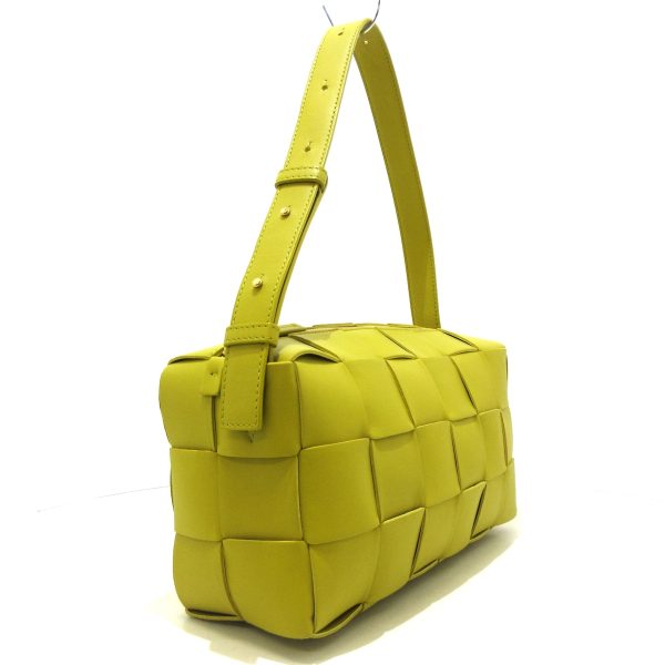 37916584 2 Bottega Veneta Brick Cassette Shoulder Bag Leather Yellow