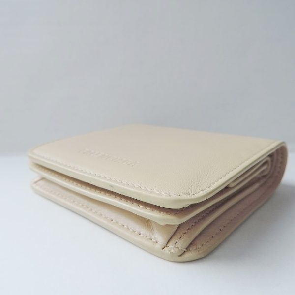 37916888 7 Balenciaga Leather Bifold Wallet Beige