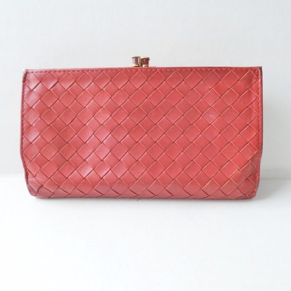 37917638 2 Bottega Veneta Intrecciato Bifold Wallet Leather Red