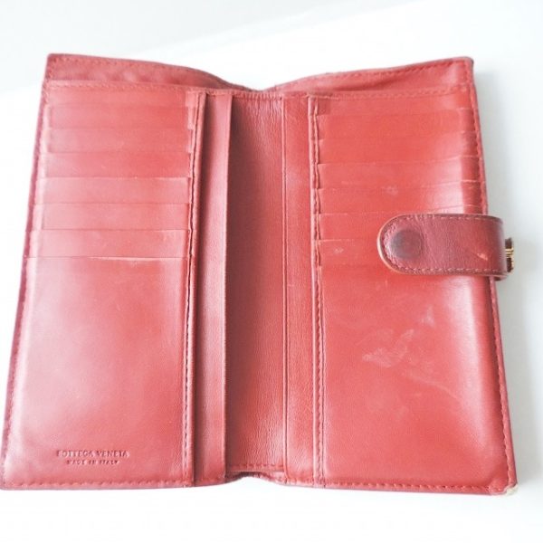 37917638 3 Bottega Veneta Intrecciato Bifold Wallet Leather Red