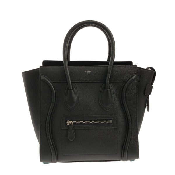 37918802 1 Celine Luggage Micro Shopper Drummed Calf Handbag Black