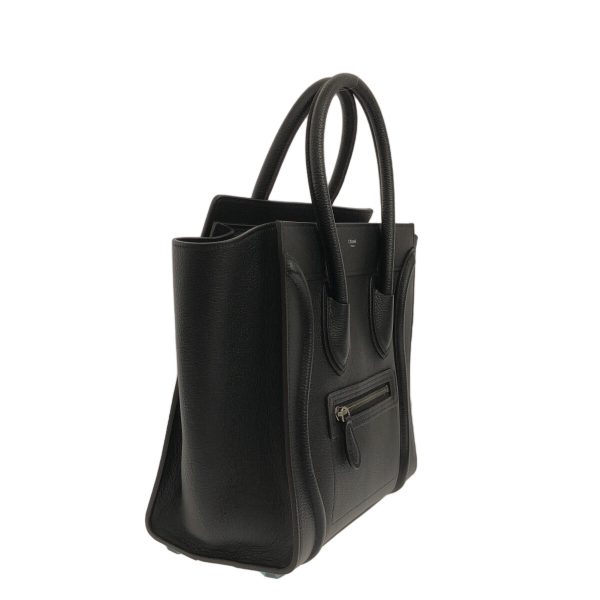 37918802 2 Celine Luggage Micro Shopper Drummed Calf Handbag Black