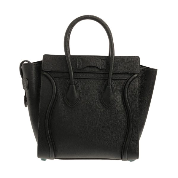 37918802 3 Celine Luggage Micro Shopper Drummed Calf Handbag Black