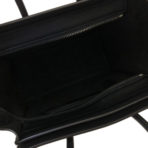 37918802 7 Celine Luggage Micro Shopper Drummed Calf Handbag Black