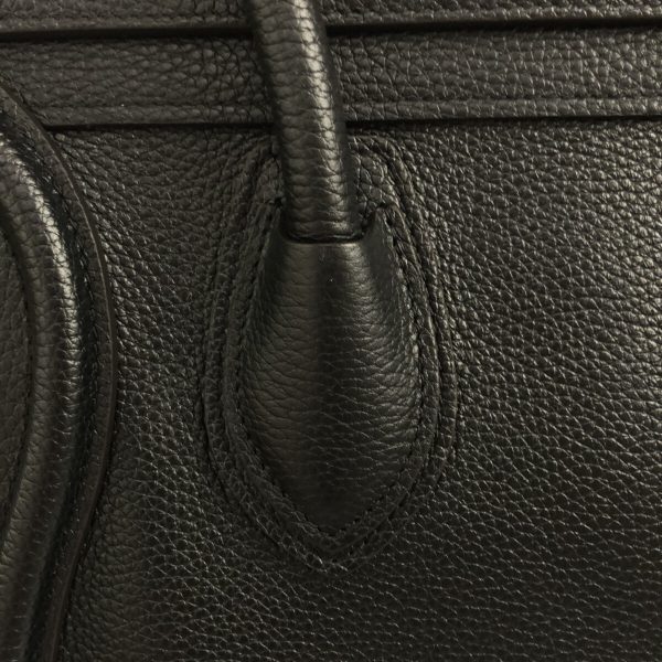 37918802 9 Celine Luggage Micro Shopper Drummed Calf Handbag Black