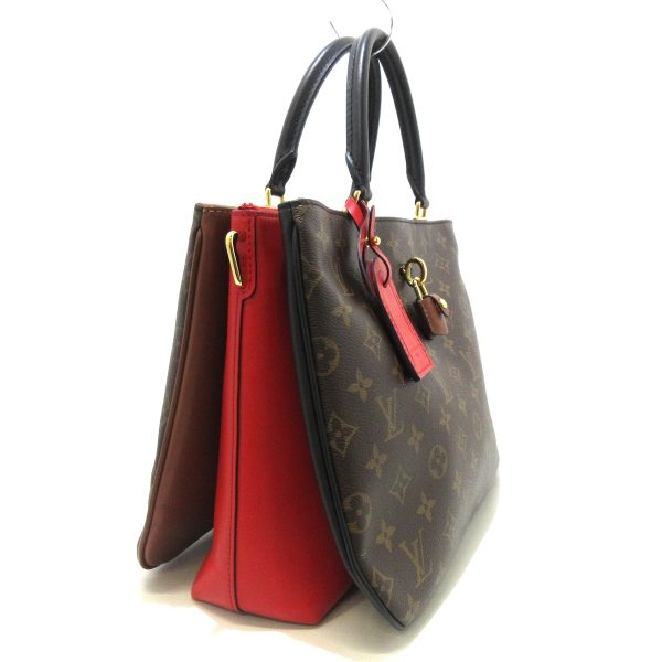 37920102 2 Louis Vuitton Mille feuille Monogram Canvas Leather Handbag Red