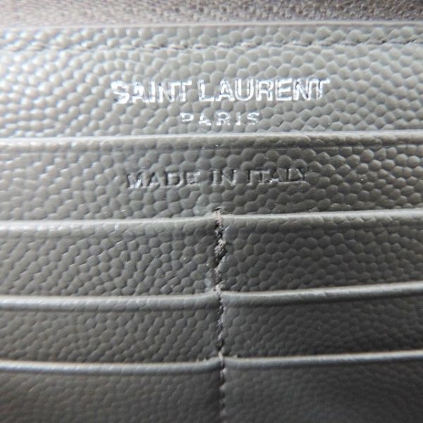 37920365 5 Saint Laurent Paris Quilted Leather Long Wallet Gray