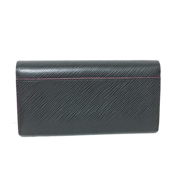 37920518 2 Louis Vuitton Portefeuille Sara Epi Leather Long Wallet Noir Hot Pink