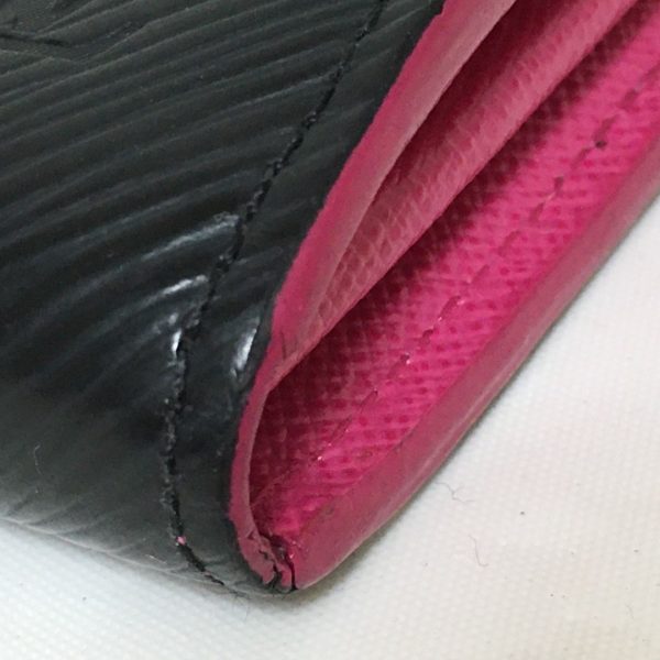 37920518 7 Louis Vuitton Portefeuille Sara Epi Leather Long Wallet Noir Hot Pink