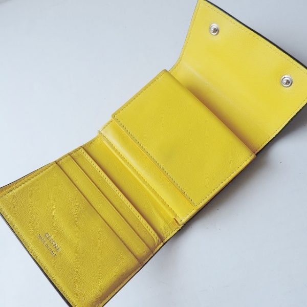 37920763 3 Celine Trifold Leather Wallet Yellow