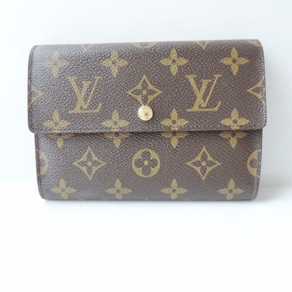 37920866 1 Louis Vuitton Porte Tresor Monogram Canvas Trifold Wallet Brown