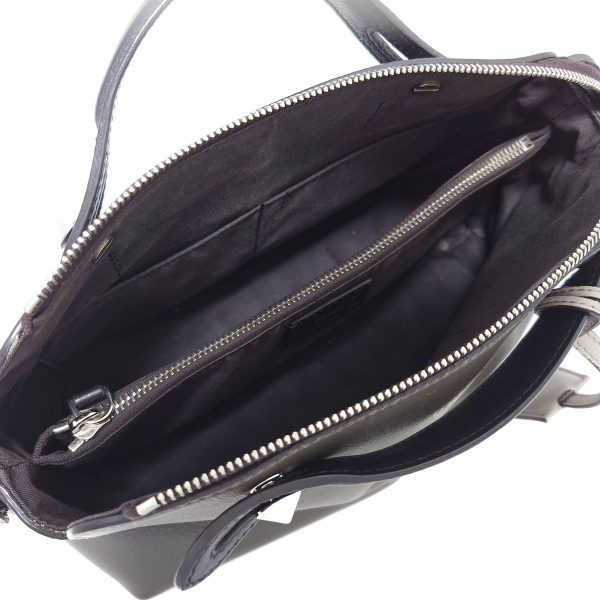 37920982 7 Fendi Visible Handbag Dark Gray Black Leather