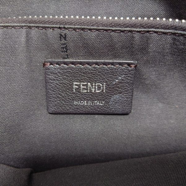 37920982 8 Fendi Visible Handbag Dark Gray Black Leather