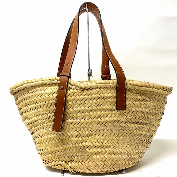 37921842 3 Loewe Basket Tote Bag Palm Leaf Leather Beige