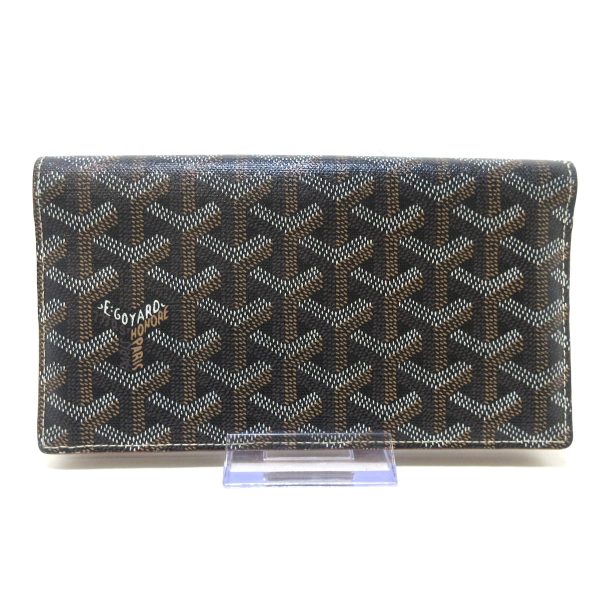 37922485 1 Goyard Saint Lambert Coated Canvas Wallet Black Ivory Brown