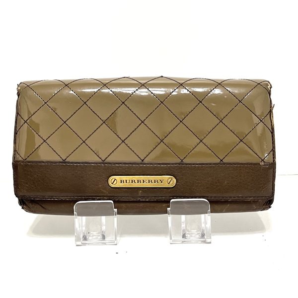 37923668 1 Burberry Long Wallet Enamel Brown x Dark Brown