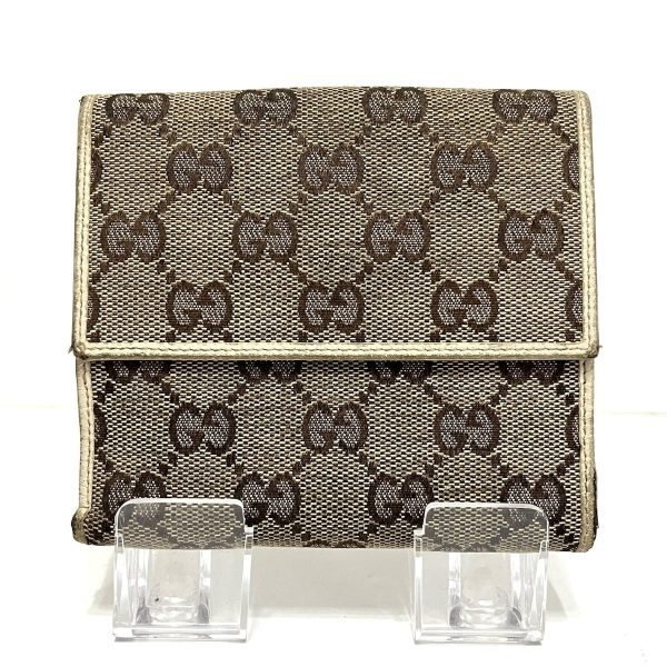 37924113 2 Gucci Abby GG Pattern Jacquard W Hook Wallet Brown Ivory