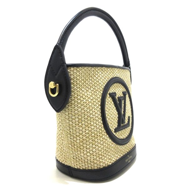 37924358 2 Louis Vuitton Petit Baguette Synthetic Fiber Knit Raffia Handbag Noir